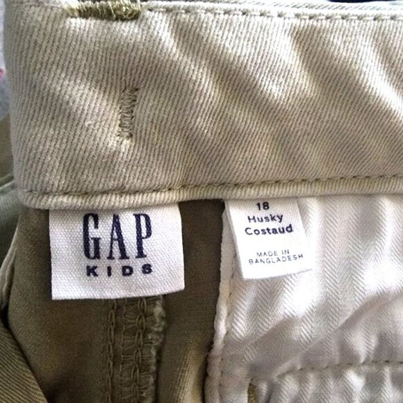 Gap Kids Uniform Twill Shorts Khaki Husky Boys Size 18 - Picture 7 of 11